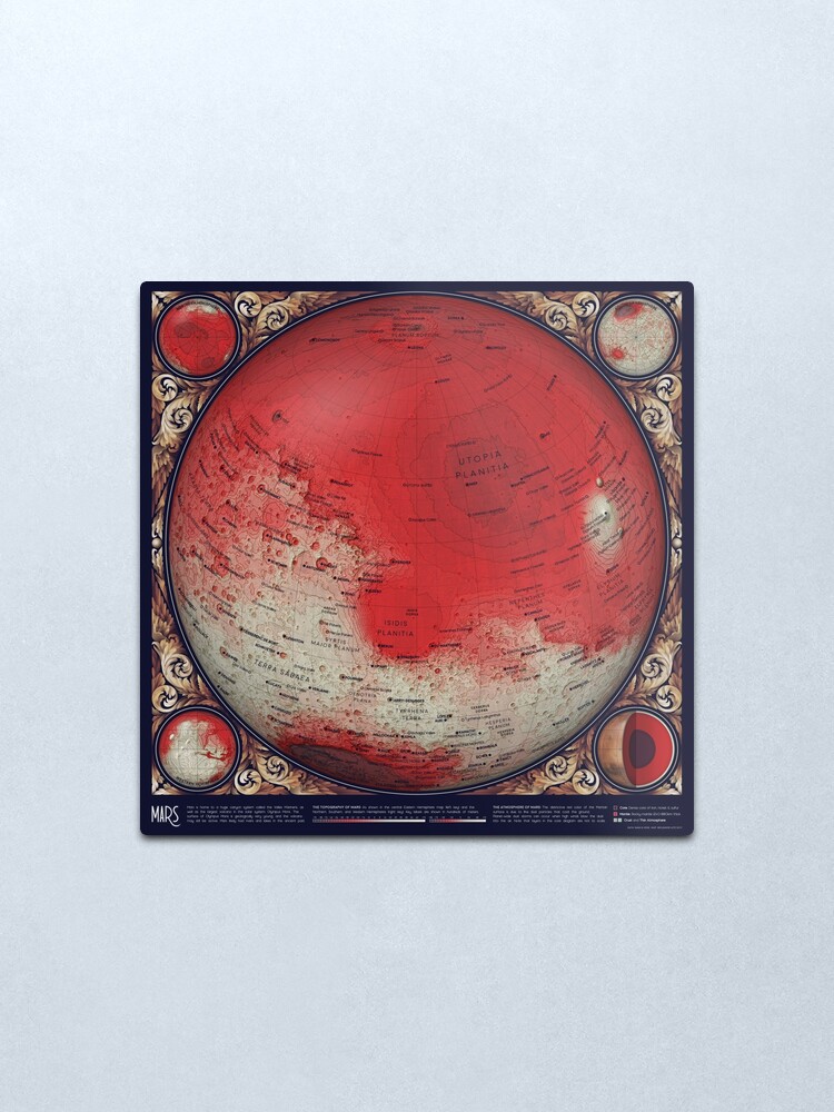 Alternate view of A Map of Mars Metal Print