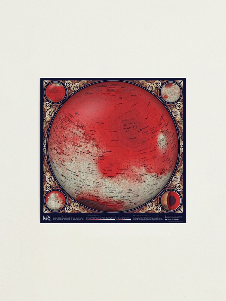 Alternate view of A Map of Mars Photographic Print