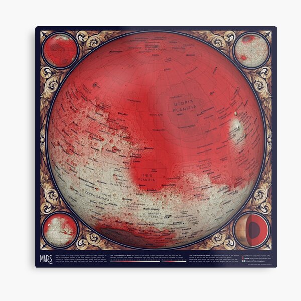 Item preview, A Map of Mars designed and sold by Eleanor Mohren.