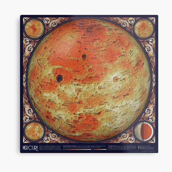 A Map of Mercury Metal Print