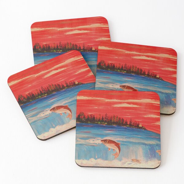 Item preview, Acrylic Painting Of Jumping Fish designed and sold by painttime.