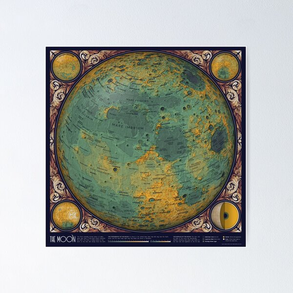 Vista previa del artículo con la obra «Un mapa de la luna», diseñado y vendido por Eleanor Mohren.