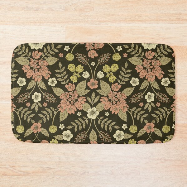 Item preview, Sage, Dark Green, Peach & Cream Floral Pattern designed and sold by somecallmebeth.