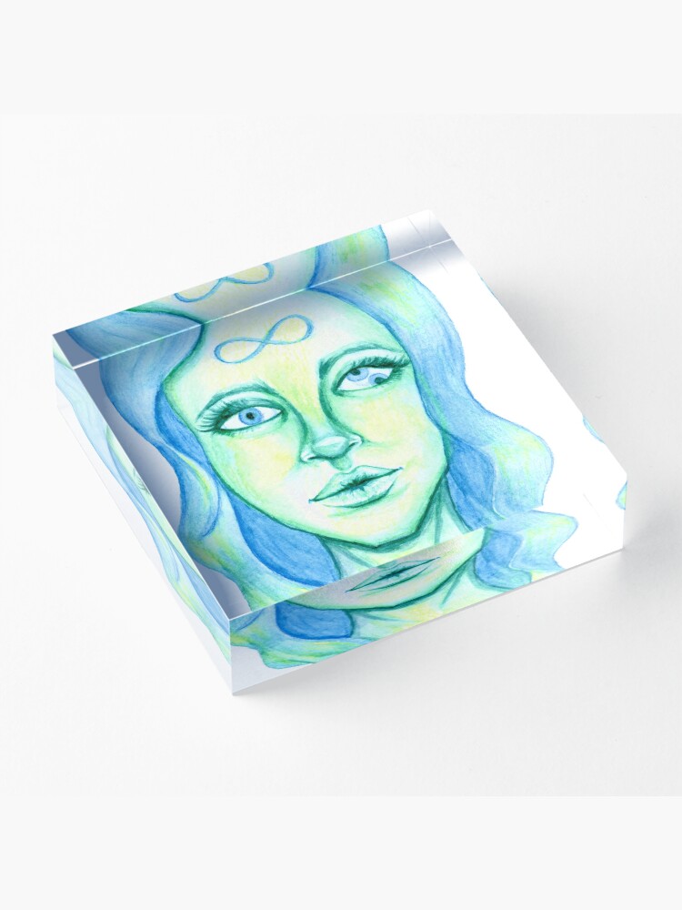 Alternate view of Blue Hair, Green Skin Acrylic Block
