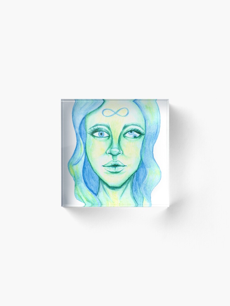Alternate view of Blue Hair, Green Skin Acrylic Block