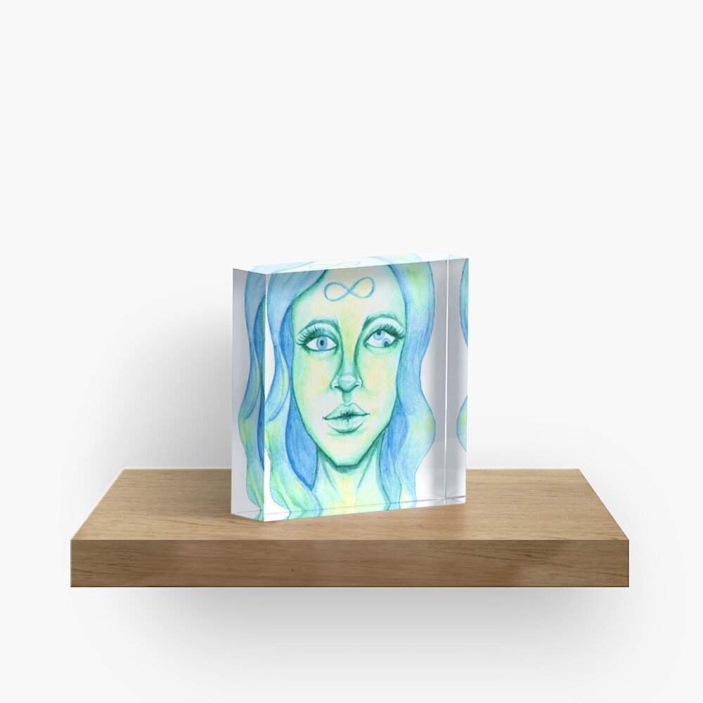 Blue Hair, Green Skin Acrylic Block