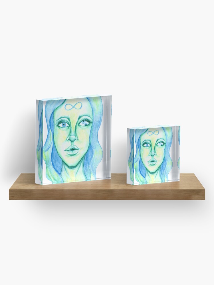Alternate view of Blue Hair, Green Skin Acrylic Block