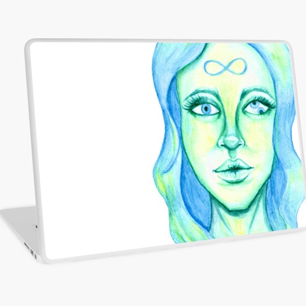 Blue Hair, Green Skin Laptop Skin