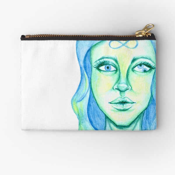Blue Hair, Green Skin Zipper Pouch
