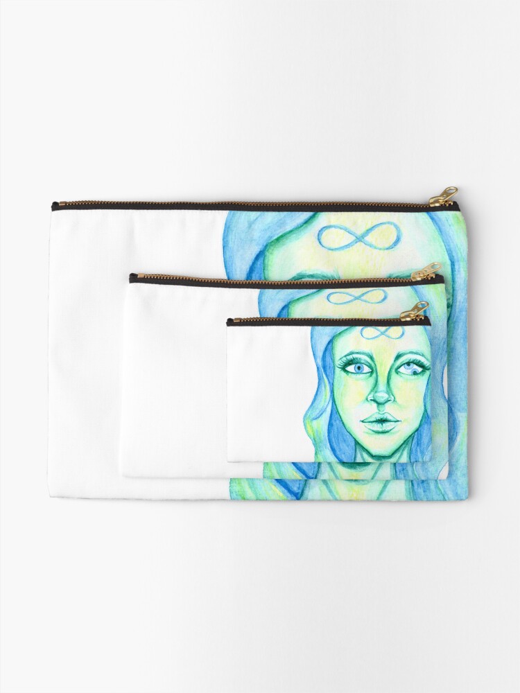 Alternate view of Blue Hair, Green Skin Zipper Pouch
