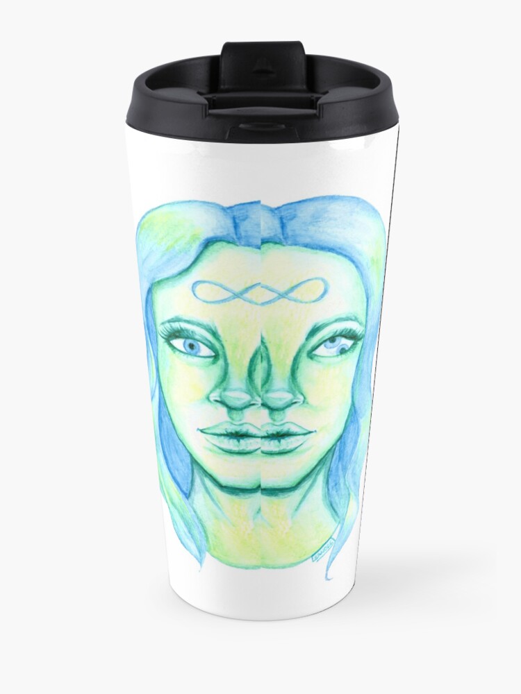 Alternate view of Blue Hair, Green Skin Travel Mug