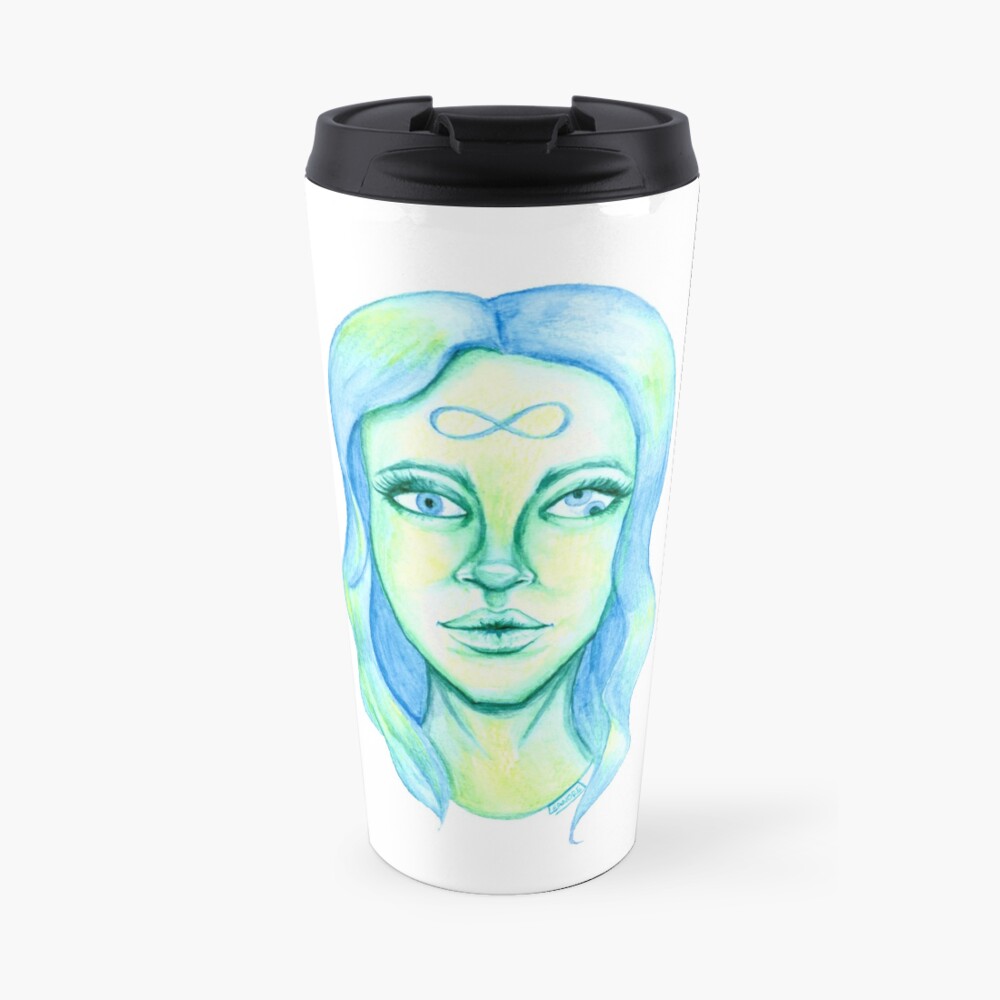 Blue Hair, Green Skin Travel Mug