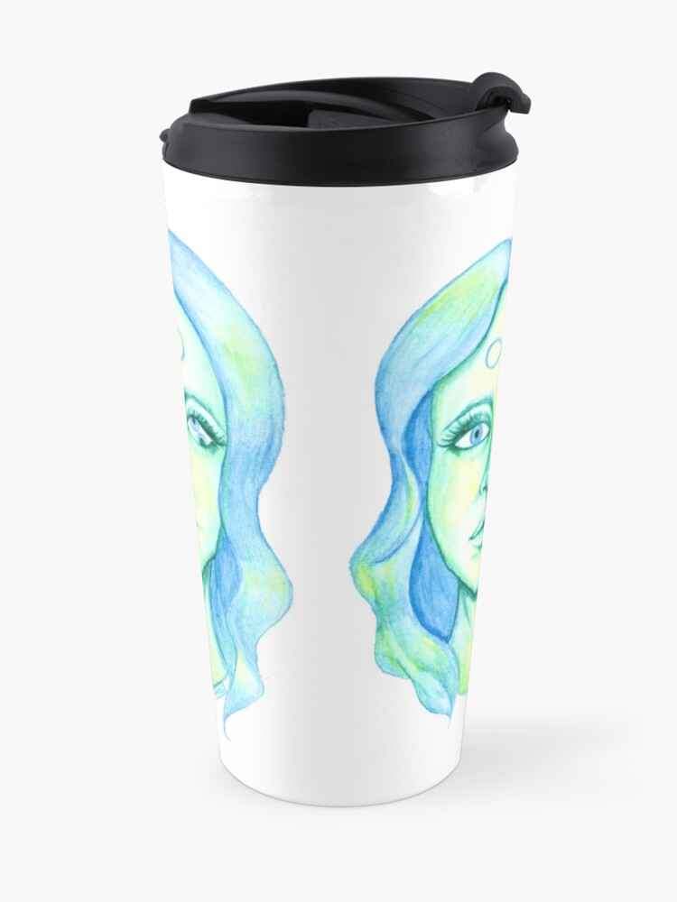 Alternate view of Blue Hair, Green Skin Travel Mug