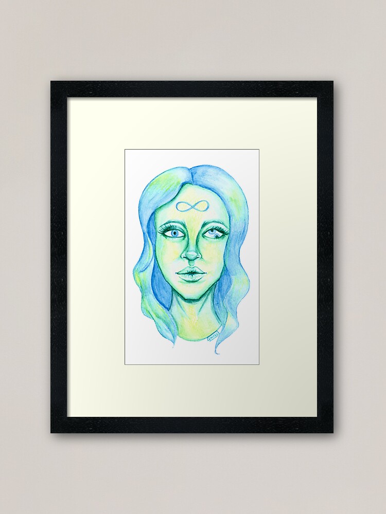 Alternate view of Blue Hair, Green Skin Framed Art Print