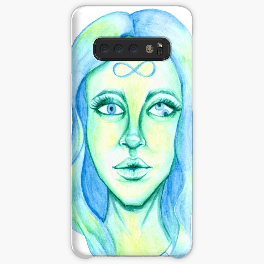 Blue Hair, Green Skin Case & Skin for Samsung Galaxy