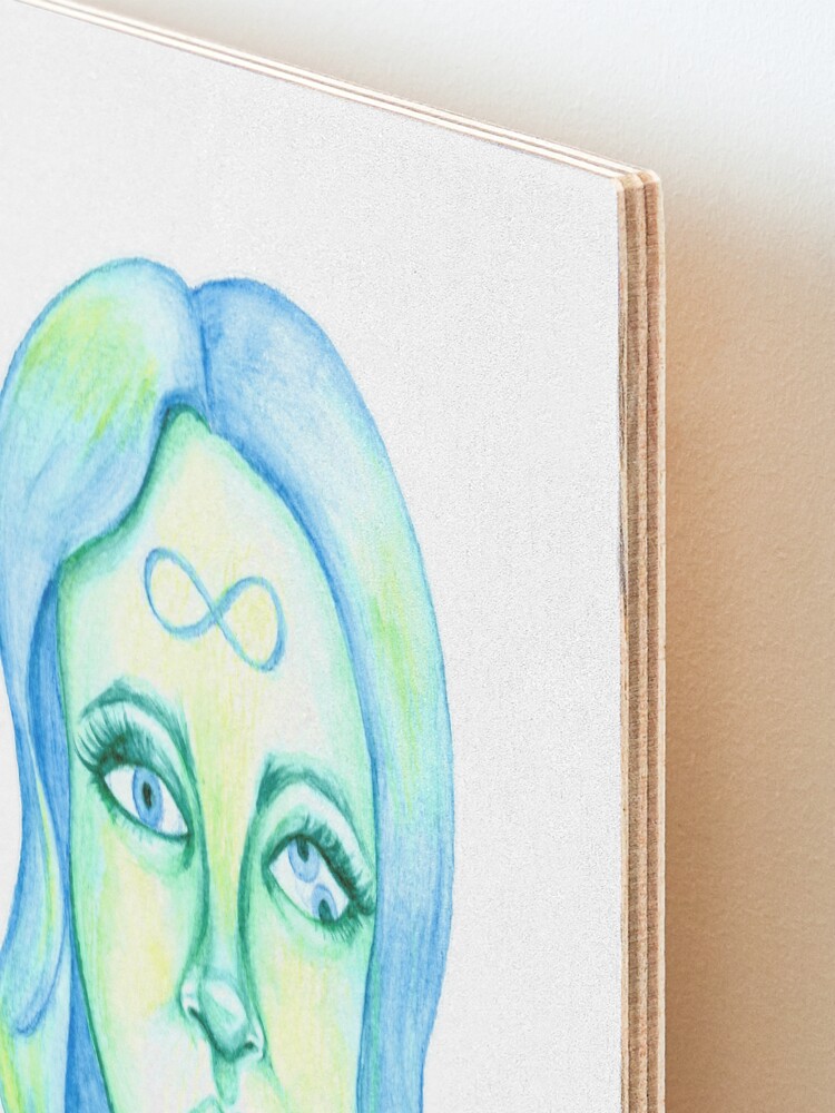 Alternate view of Blue Hair, Green Skin Mounted Print