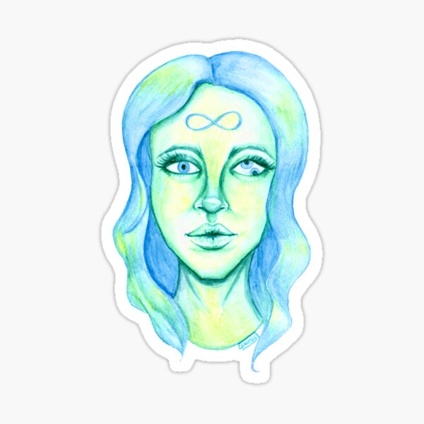 Blue Hair, Green Skin Sticker
