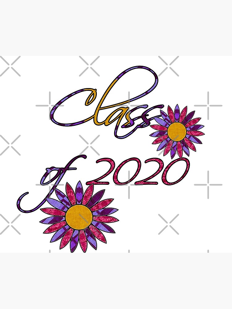 Class Of 2020 Cursive Letters With Flowers Throw Blanket For Sale By Artbyomega Redbubble 