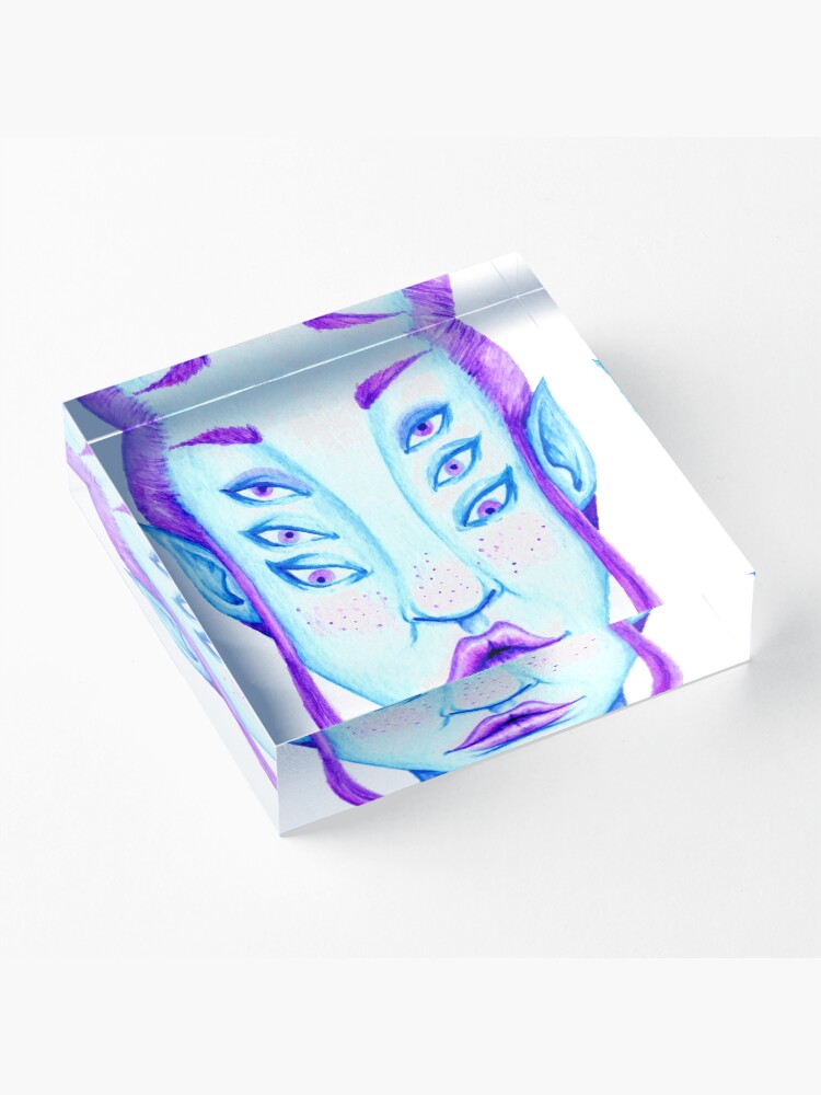 Alternate view of Purple Hair, Blue Skin Acrylic Block