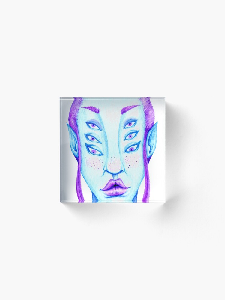 Alternate view of Purple Hair, Blue Skin Acrylic Block