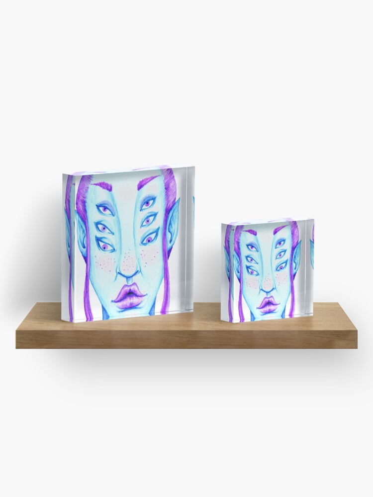 Alternate view of Purple Hair, Blue Skin Acrylic Block