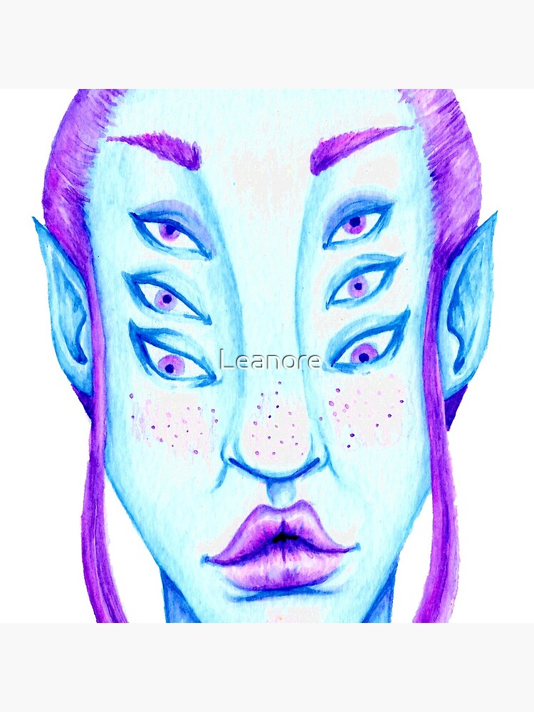 Purple Hair, Blue Skin by Leanore