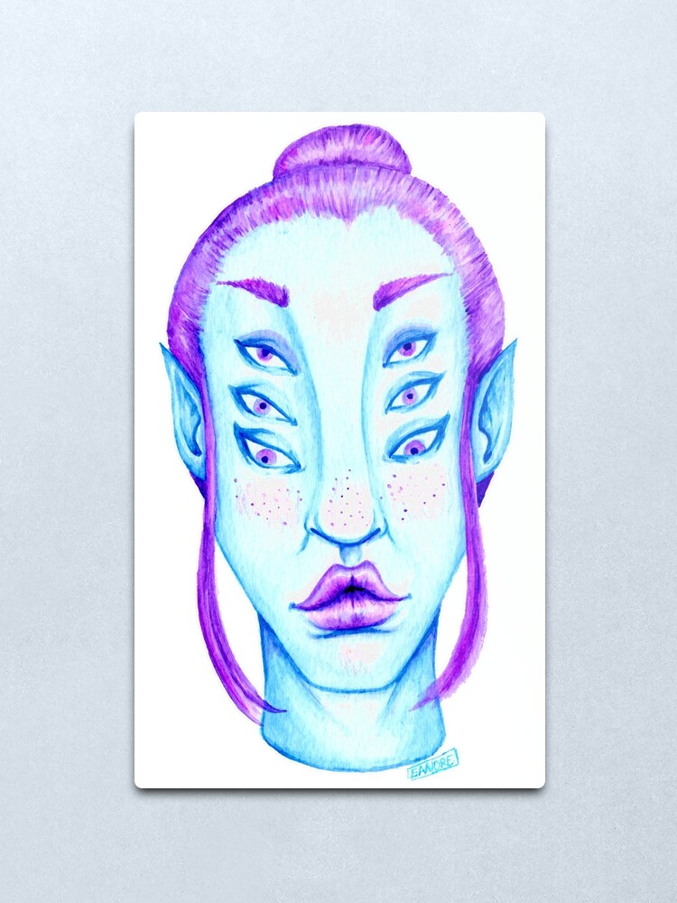Alternate view of Purple Hair, Blue Skin Metal Print