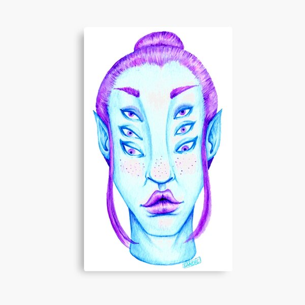 Purple Hair, Blue Skin Canvas Print