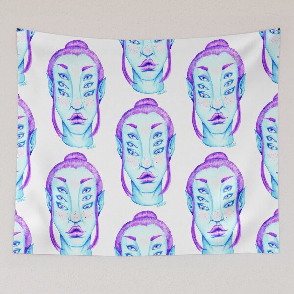 Item preview, Purple Hair, Blue Skin designed and sold by Leanore.