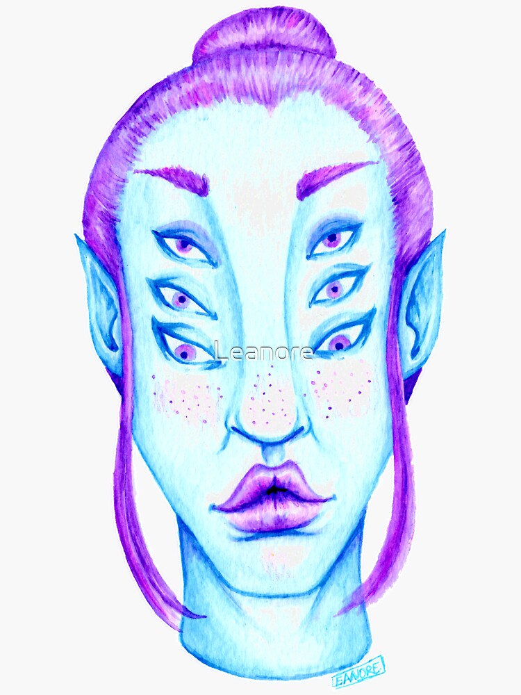 Purple Hair, Blue Skin by Leanore