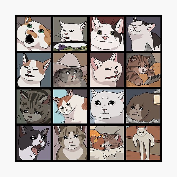 Vista previa del artículo con la obra «Meme Gatos 2.0», diseñado y vendido por How-Do-U-Art.