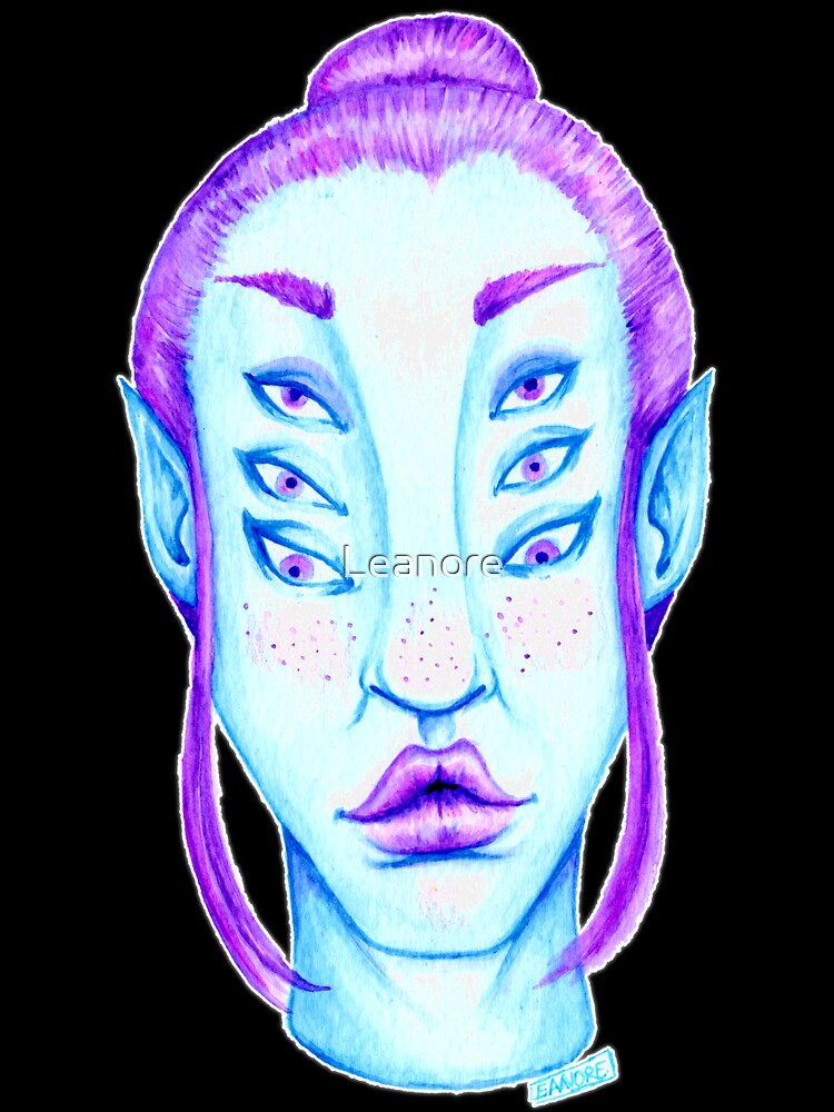 Thumbnail 7 of 7, Oversized T-Shirt, Purple Hair, Blue Skin designed and sold by Leanore.