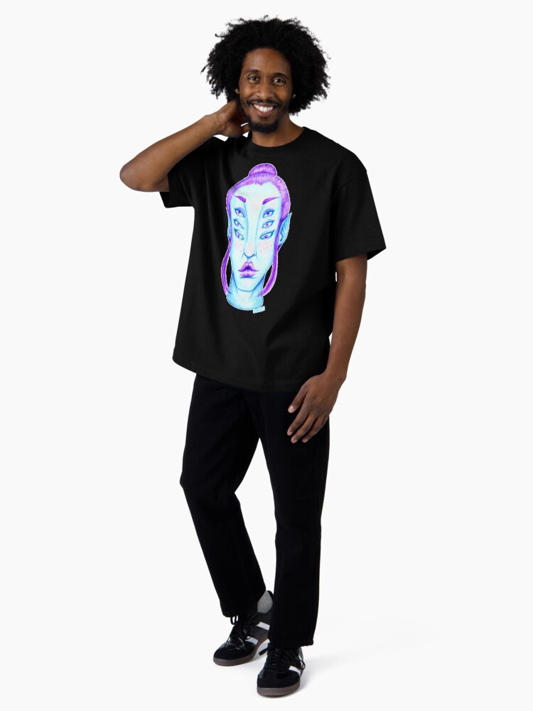 Thumbnail 4 of 7, Oversized T-Shirt, Purple Hair, Blue Skin designed and sold by Leanore.