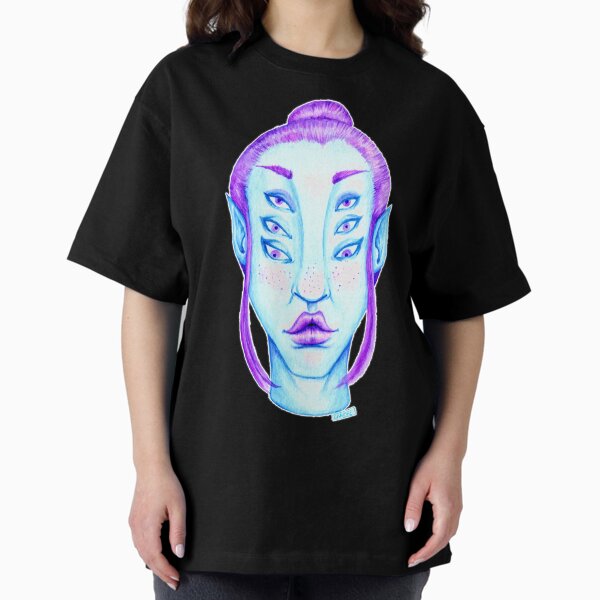 Purple Hair, Blue Skin Oversized T-Shirt