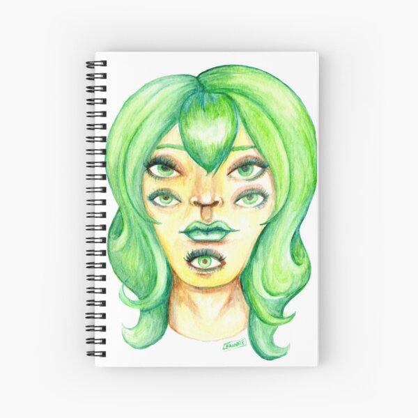 Green Hair, Golden Skin Spiral Notebook