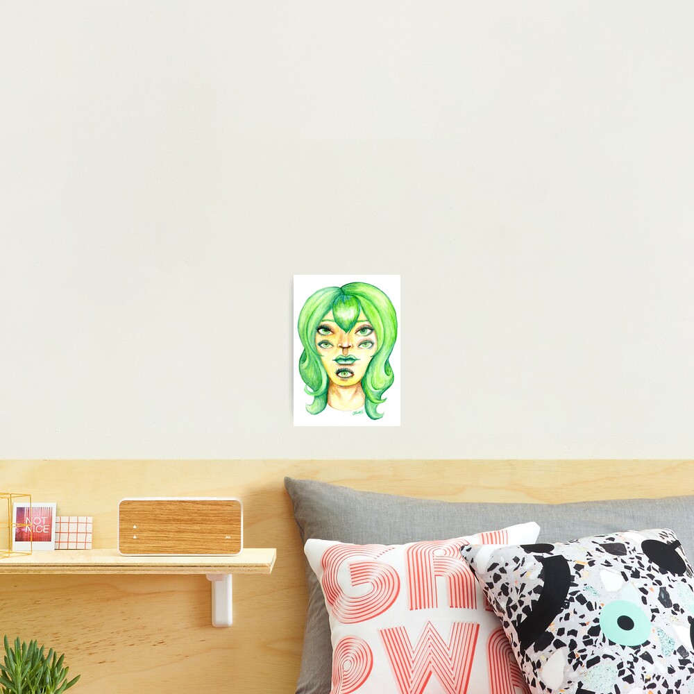 Green Hair, Golden Skin Photographic Print