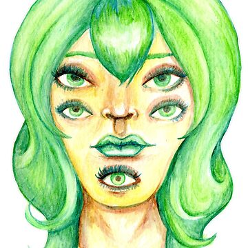 Artwork thumbnail, Green Hair, Golden Skin by Leanore
