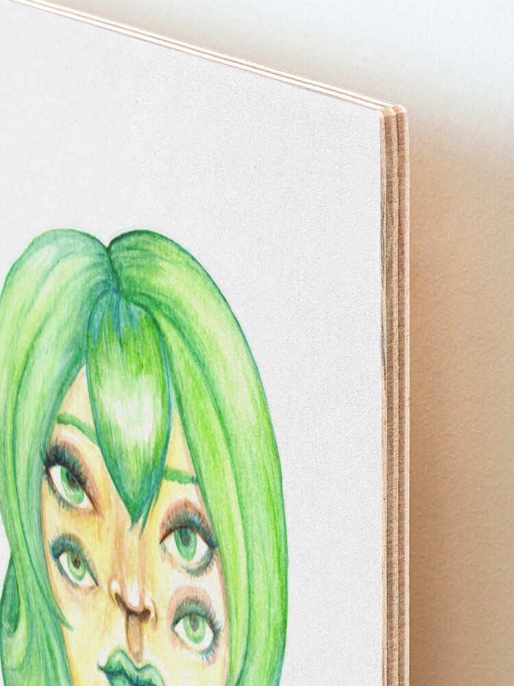 Alternate view of Green Hair, Golden Skin Mounted Print