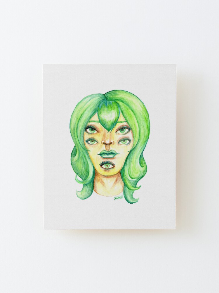 Alternate view of Green Hair, Golden Skin Mounted Print