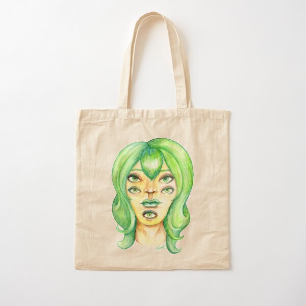 Green Hair, Golden Skin Cotton Tote Bag