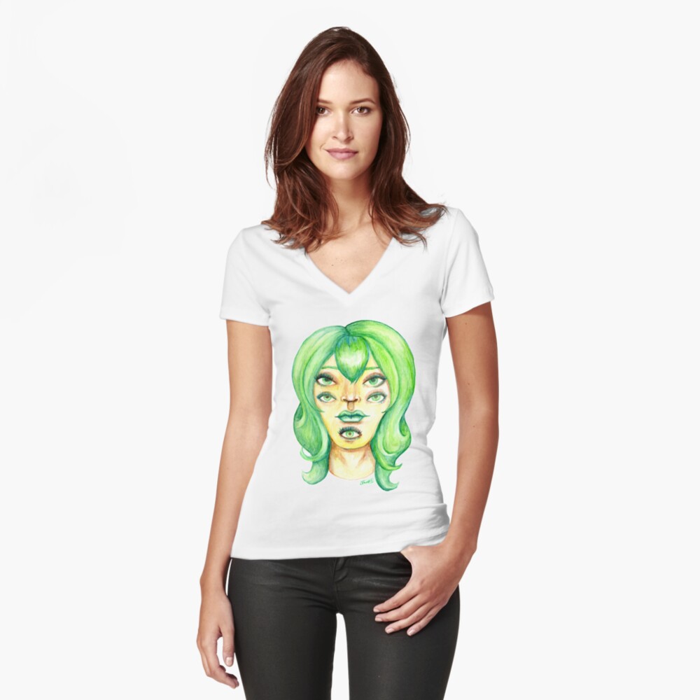 Item preview, Fitted V-Neck T-Shirt designed and sold by Leanore.