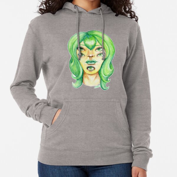 Green Hair, Golden Skin Lightweight Hoodie