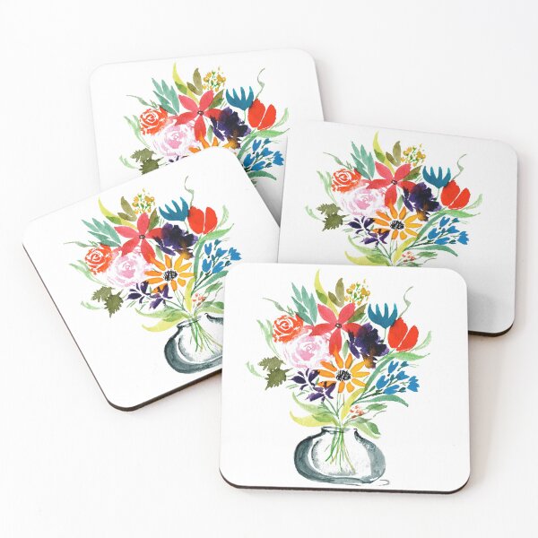 Artikelvorschau, Aquarell Einmachglas Blumenstrauß entworfen und verkauft von Dani Reber.