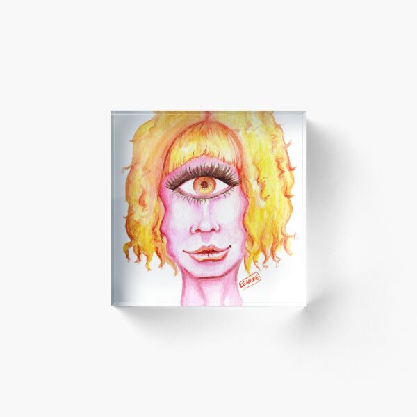 Golden Hair, Pink Skin Acrylic Block
