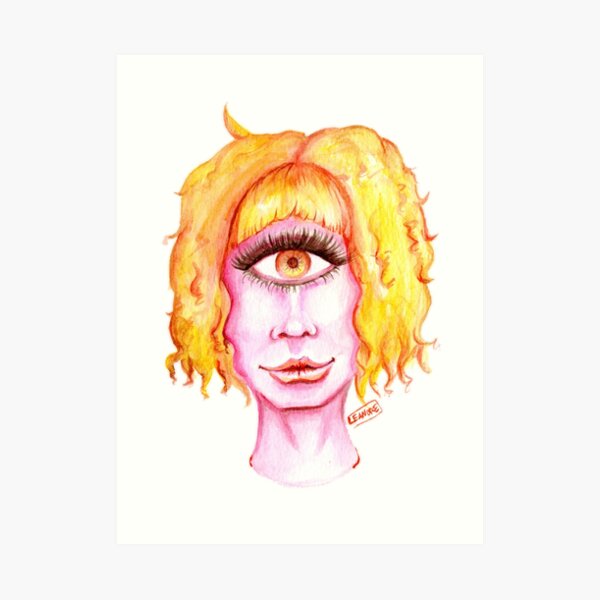 Golden Hair, Pink Skin Art Print
