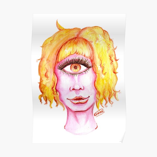 Golden Hair, Pink Skin Poster