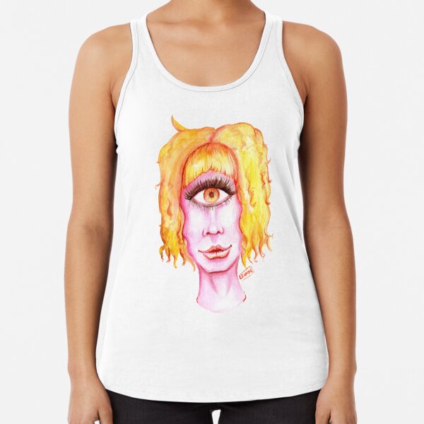 Golden Hair, Pink Skin Racerback Tank Top