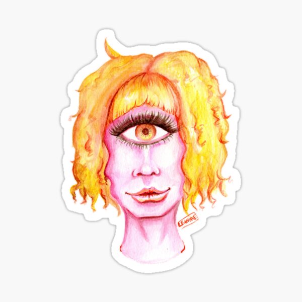 Golden Hair, Pink Skin Sticker
