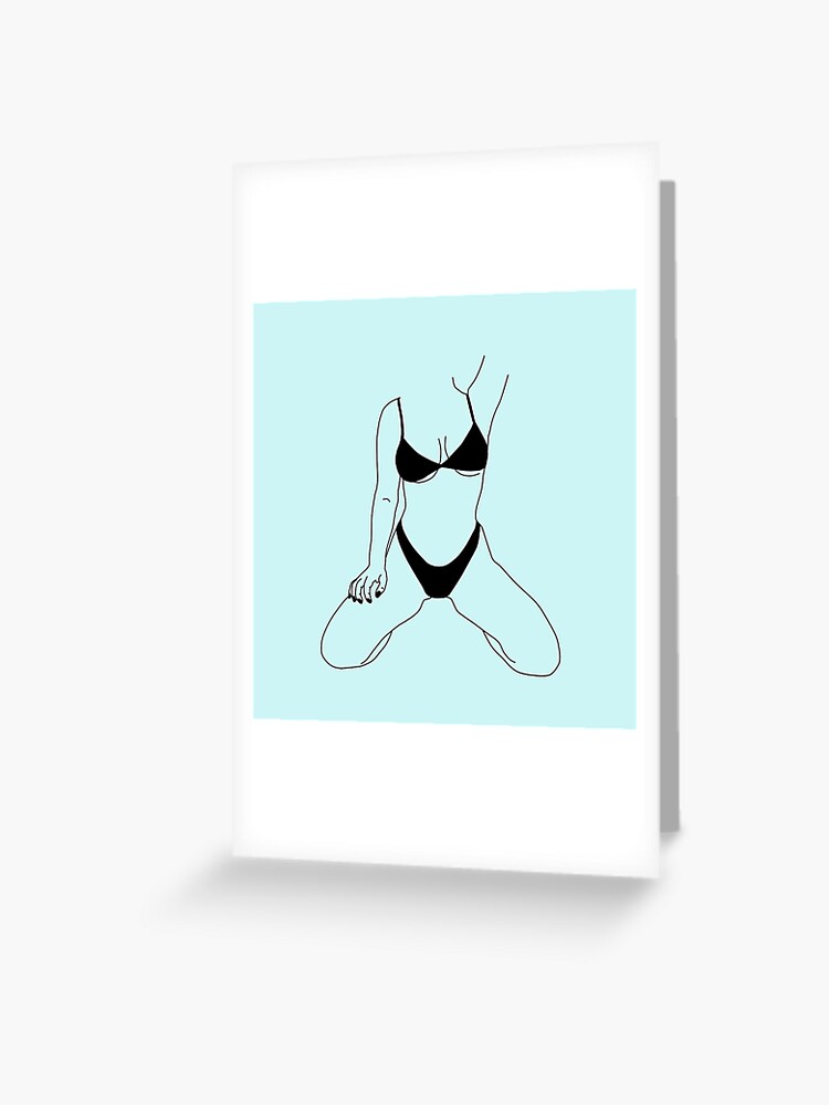 Faceless curvy female in a swimsuit contour Vector Image