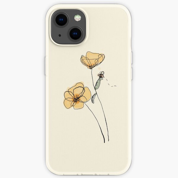 Poppies and a Bee iPhone Soft Case